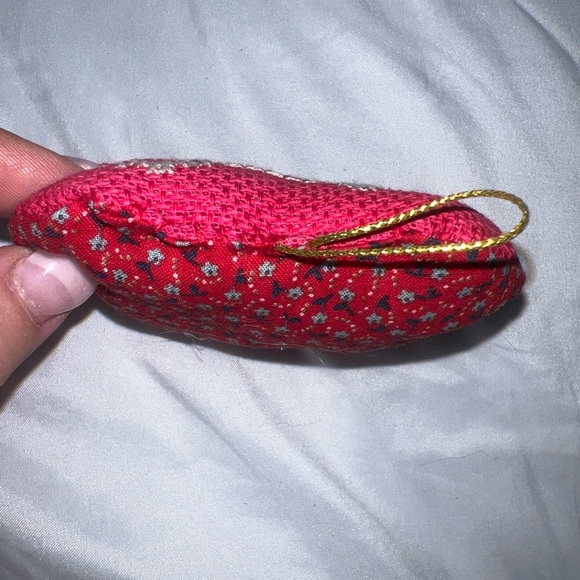 Vintage Christmas Cross Stitch Ornament stuffed Hanging Red House - Picture 6 of 7